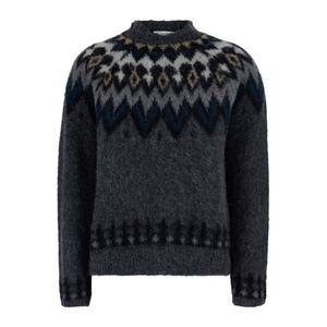 Jucca Women Gray Sweater With Norwegian Motif In Wool For Women